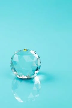 Crystal ball on blue background (creative concept) Stock Photos