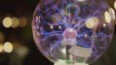 Crystal Ball with Blue Lightning for Predicting Future Stock Footage 247631681