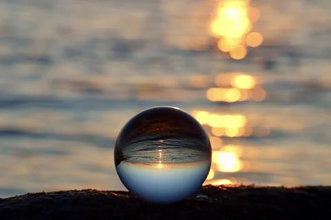 Crystal ball on boulder Stock Photos
