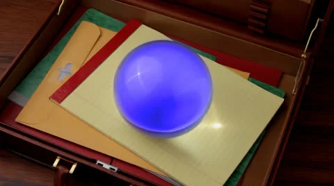 Crystal ball in briefcase Video stock 22605987
