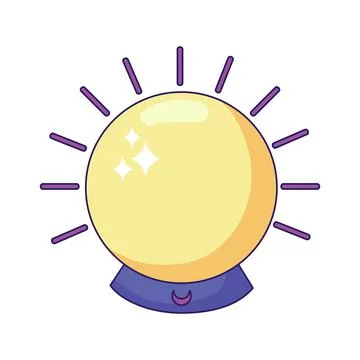 Crystal ball cartoon Stock Illustration