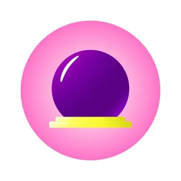 Crystal ball in a circle Stock Illustration