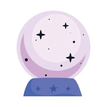 Crystal ball esoteric isolated icon Stock Illustration