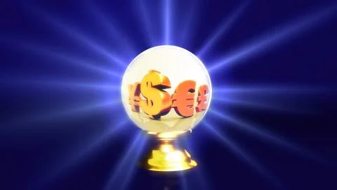 Crystal ball future dollar sign Illustrazione stock