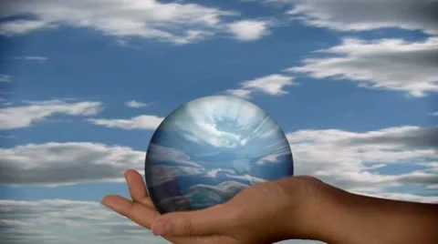 Crystal ball in hand Stock Footage 10037456