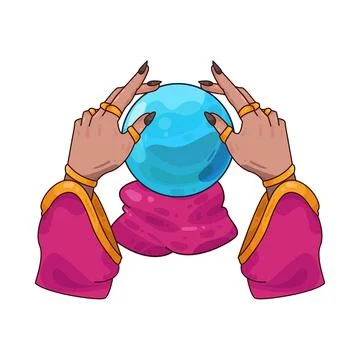 Crystal ball in hands of fortune teller illustration 스톡 일러스트