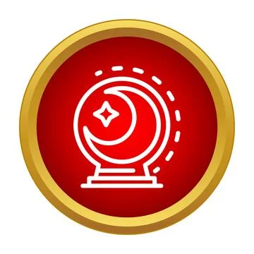 Crystal ball icon predicting future and magic concepts Stock Illustration