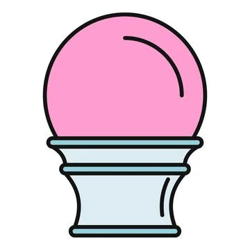 Crystal ball icon predicting future and mysticism Stock Illustration