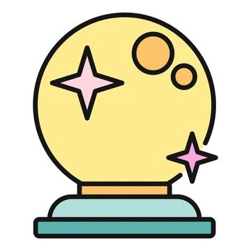 Crystal ball icon predicting future and spirituality Stock Illustration