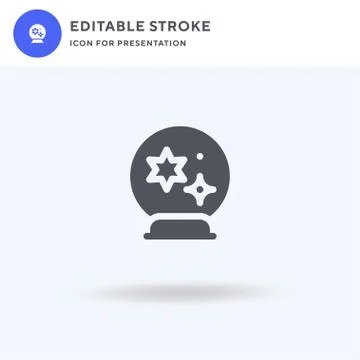 Crystal Ball icon vector, filled flat sign, solid pictogram isolated on white Stock Illustration