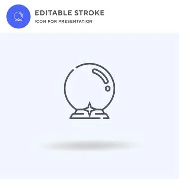 Crystal Ball icon vector, filled flat sign, solid pictogram isolated on white Stock Illustration