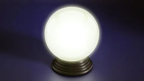 Crystal ball isolated on dark blue background. 3D illustration Stock Illustration