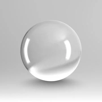 Crystal ball light vector on transparent background. Clear sphere transparent Illustrazione stock