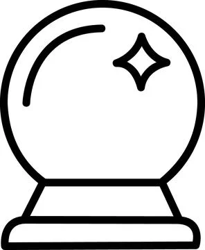 Crystal ball magic fortune telling icon Stock Illustration