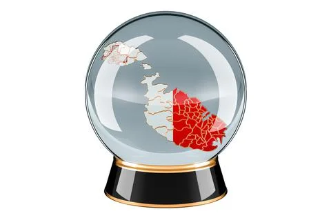 Crystal ball with Malaysian map. Forecasting and prediction for Malaysia, con Illustrazione stock