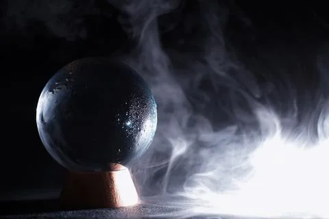 Crystal ball to predict the fate. Guessing for the future. Stock Photos