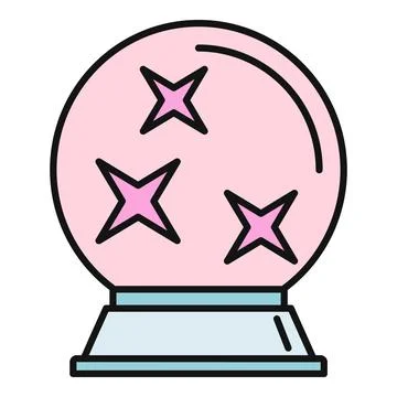 Crystal ball predicting future with magic stars Stock Illustration