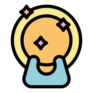 Crystal ball shining on stand predicting future destiny Stock Illustration