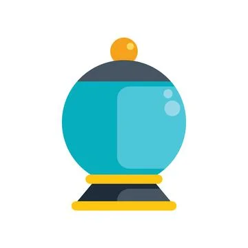 Crystal ball showing the future on a stand with a yellow base Stock Illustration