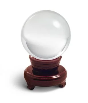 Crystal ball on stand in light back Stock Photos