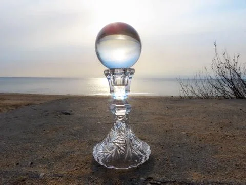 Crystal ball on stand Stock Photos