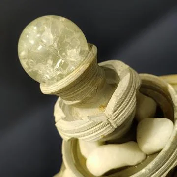 Crystal ball on a stone structure Stock Photos
