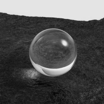 Crystal ball on stone surface Stock Photos