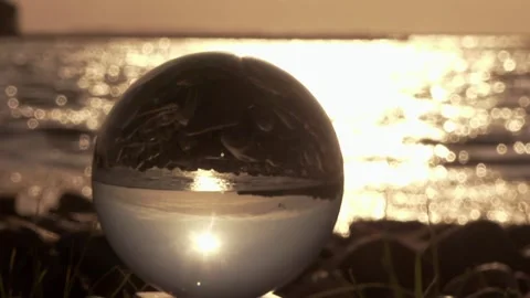 Crystal ball on the water Video stock 252177675