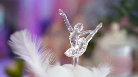 Crystal ballerina with blurred background Stock Footage 266073692