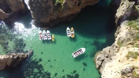 Crystal Blue Waters. Ponta da Piedade Stock Footage 340962901