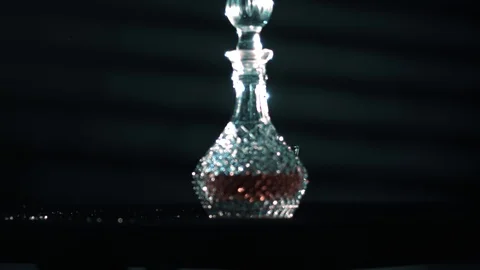 Crystal Bottle In Rotation Closeup Stock Footage 102454657
