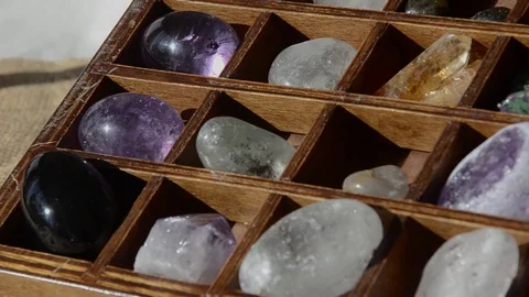 Crystal box at sunlight .Close up Stock Footage