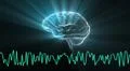 the crystal brain and wave graph Illustration