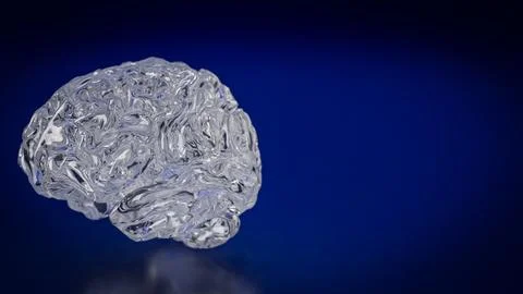 The Crystal Brain on Dark blue background for Sci or Medical concept 3d Ren.. Stock Photos