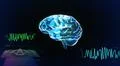 the crystal brain left side and wave graph Illustration
