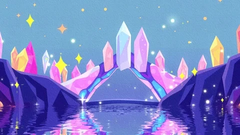 The Crystal Bridge - Animated Space Theme Background Stock Footage 305730663