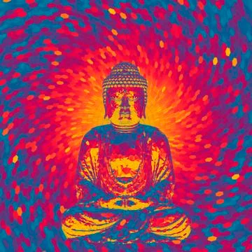 Crystal Buddha concept Ilustração Stock