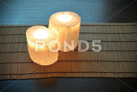 Crystal candle holders Stock Photos