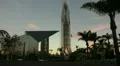 Crystal Cathedral at dusk HD Footage