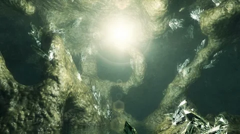 Crystal cave and Magic light Stock Footage 8599926