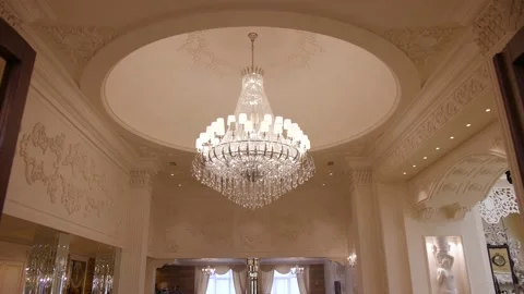 Crystal chandeliear Video stock 169173122