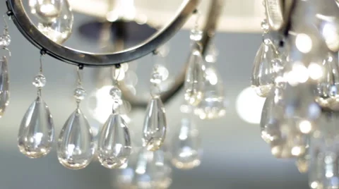 Crystal Chandelier Close Up Stock Footage 61348857