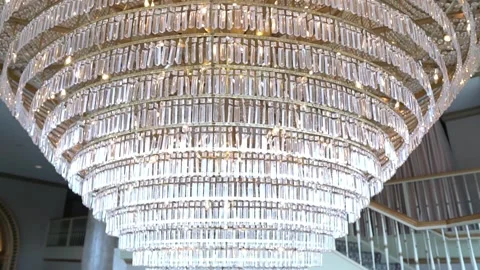 Crystal chandelier close-up. Stock Footage 142729959