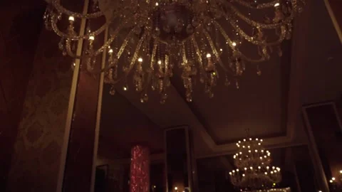 Crystal chandelier Stock Footage 156834314