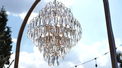 Crystal chandelier with sun glare Stock Footage 312101845