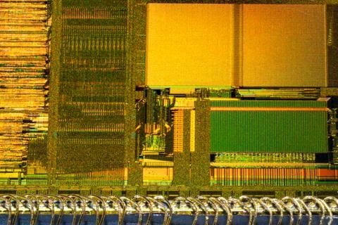 Crystal chip CPU macro shot Stock Photos