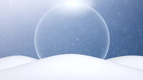 Crystal christmas ball with snowfall loop copy space background Stock Footage 346393034
