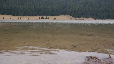 Crystal clean lake at a cold spring day Stock Footage 106369783