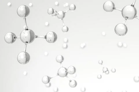 Crystal Clear 3D Molecular Structure Scientific Visualization Design 3D rende Illustrazione stock