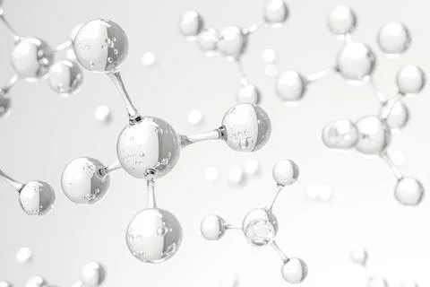 Crystal Clear 3D Molecular Structure Scientific Visualization Design 3D rende Stock Illustration